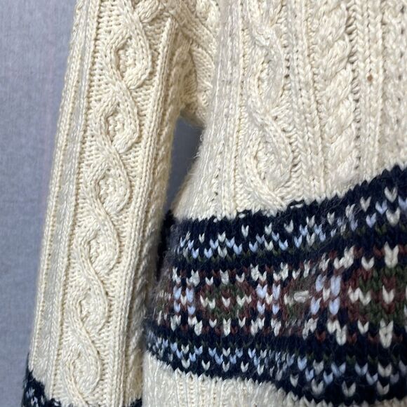 Zara Cozy Cream Chunky Cable Knit Oversized Semi-Cropped Sweater (Size: Medium) - Picture 8 of 15